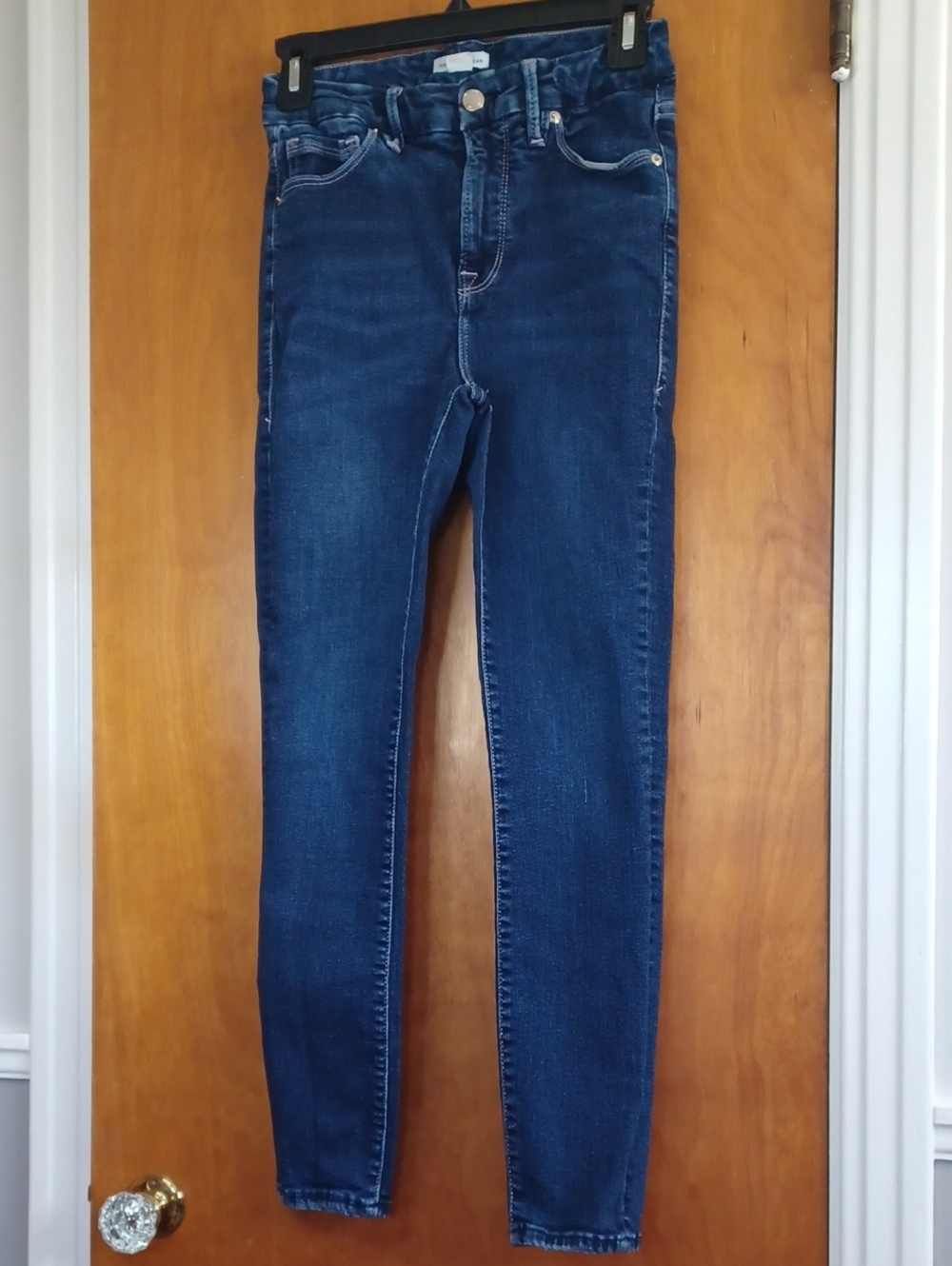 Good American Indigo Skinny Jeans Sz4/27.R.9.5". L.27" Slub Left Leg In Last Pic
